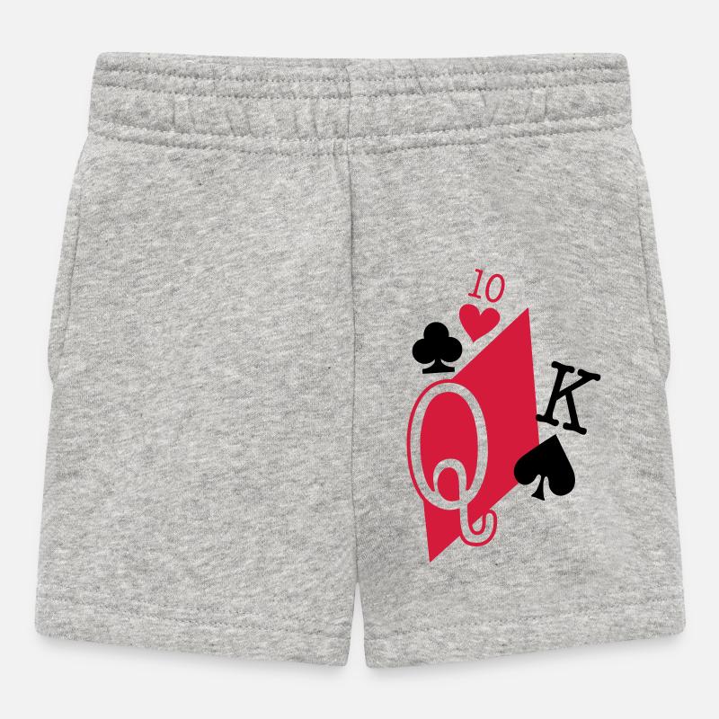 playing cards - Baby Shorts - heather grey