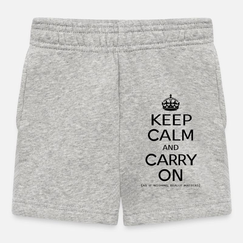 Keep calm [noir] - Short Bébé - gris chiné