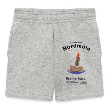 Schiefer Turm von Bremerhaven, Nordmole - Baby Shorts - Grau meliert - Vorne