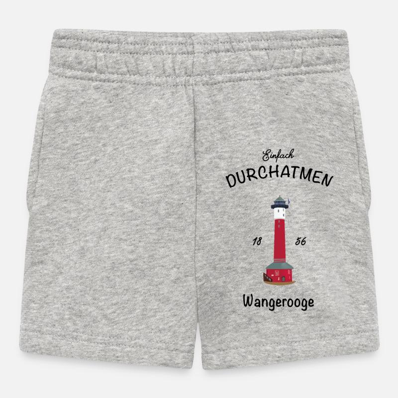 Wangerooge, Just take a deep breath, old lighthouse - Baby Shorts - heather grey
