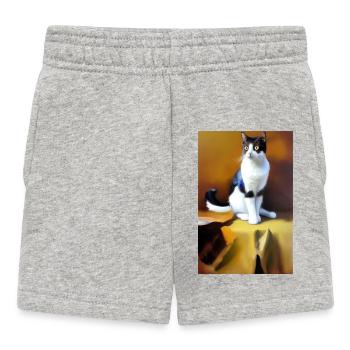 Katzen Bild - Baby Shorts - Grau meliert - Vorne