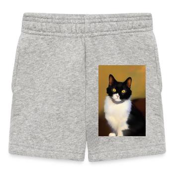 Katzen Bild - Baby Shorts - Grau meliert - Vorne