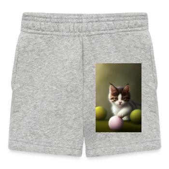 Baby Cat - Baby Shorts - heather grey - Front