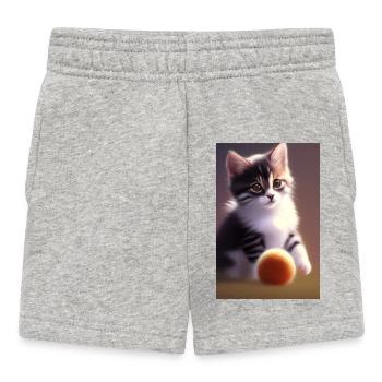 Baby Cat - Baby Shorts - heather grey - Front
