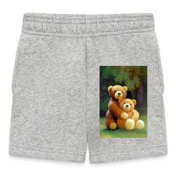Teddy bear - Baby Shorts - heather grey - Front