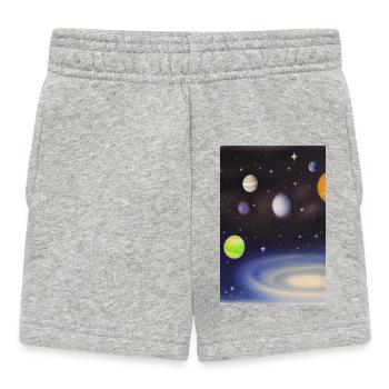 Espace et planètes - Short Bébé - gris chiné - Devant
