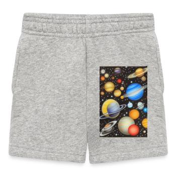 Espace et planètes - Short Bébé - gris chiné - Devant