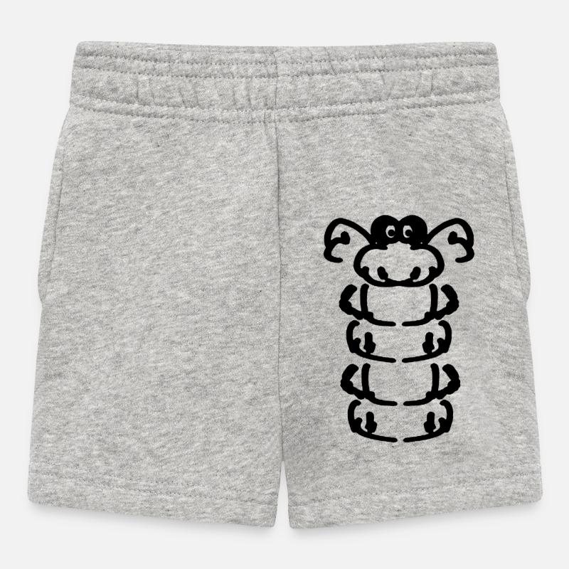 a small caterpillar - Baby Shorts - heather grey