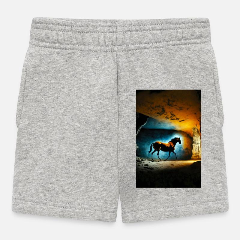 Cheval préhistorique 01 - Short Bébé - gris chiné