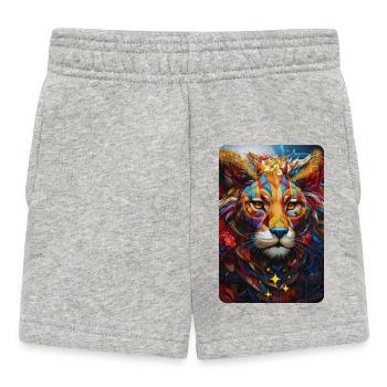 Lion Pop Art - Baby Shorts - heather grey - Front
