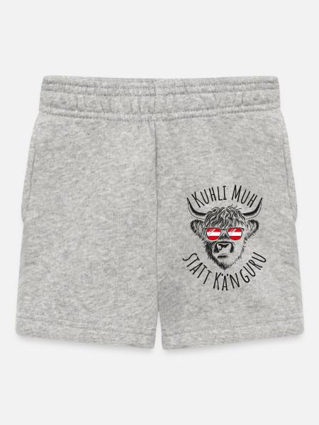 Stilvolle Kuh-Ikone mit Sonnenbrille - Baby Shorts - Grau meliert