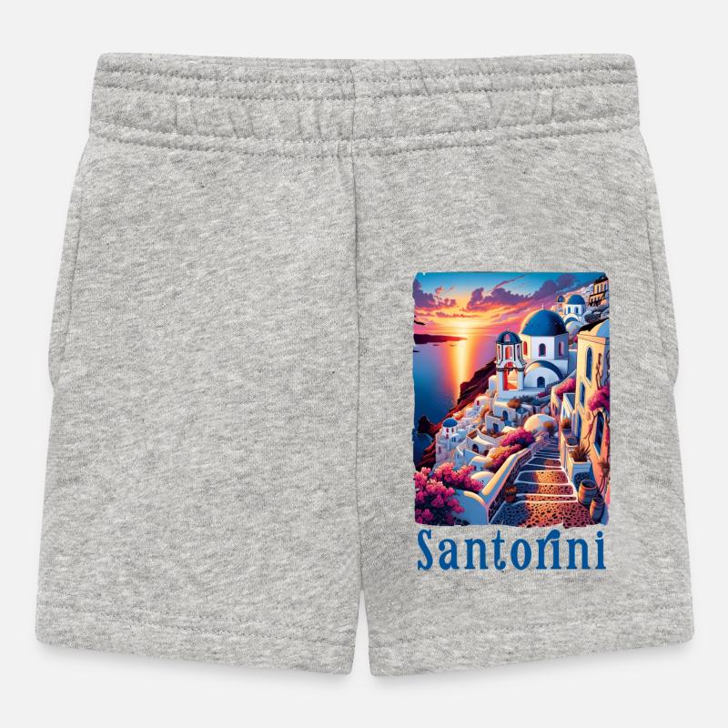 Santorin, Grèce, Voyage sur l'île grecque - Short Bébé - gris chiné