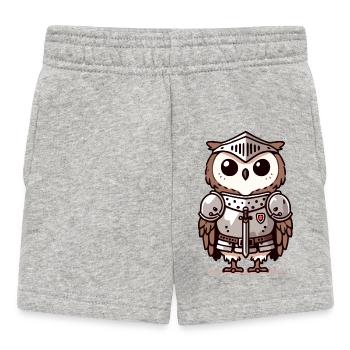 Knightly Owl: The Brave Bird of Honor - Baby Shorts - heather grey - Front