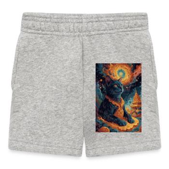 Bouddha noir1 - Short Bébé - gris chiné - Devant