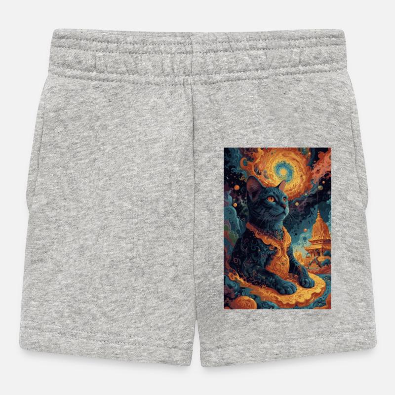 black Buddha1 - Baby Shorts - Grau meliert