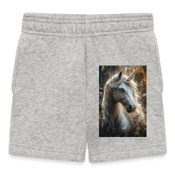 Märchen-Unicorn im Herbstlicht - Baby Shorts - Grau meliert - Vorne