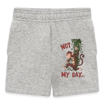 Not My Day Monkey - Baby Shorts - heather grey - Front
