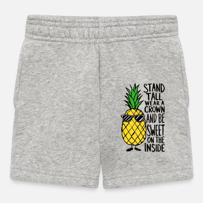 Cool Pineapple with "Stand Tall" - Baby Shorts - heather grey