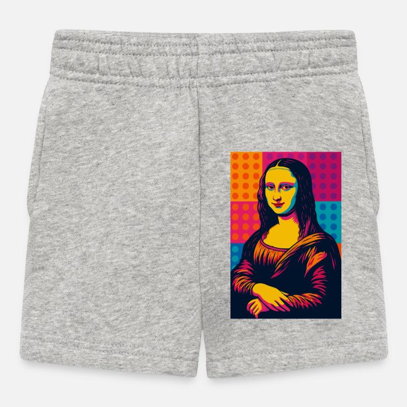 Mona Lisa Pop Art - Short Bébé - gris chiné