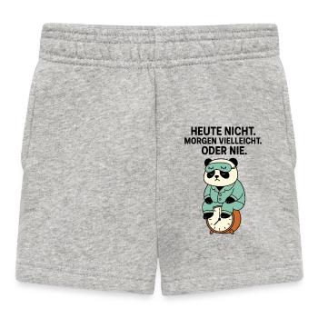 Panda en pyjama avec un réveil - Short Bébé - gris chiné - Devant