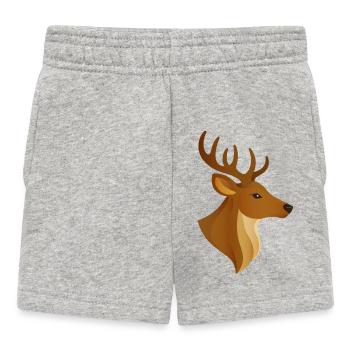 Majestätischer Hirschkopf–Edles Waldbewohner-Motiv - Baby Shorts - Grau meliert - Vorne