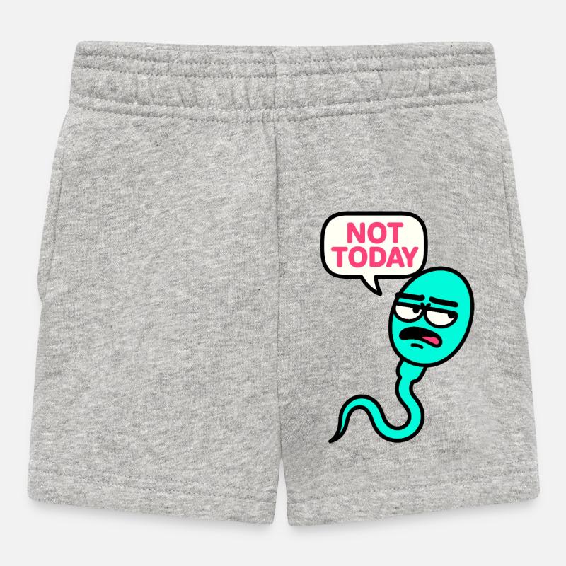 Expressive Sadface Snake Illustration - Baby Shorts - heather grey