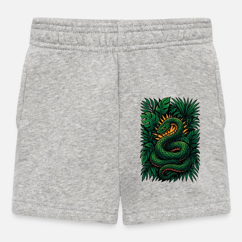 Sunburst Serpent - Baby Shorts - heather grey