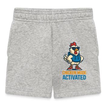 Hühnermodus Aktiviert - Baby Shorts - Grau meliert - Vorne