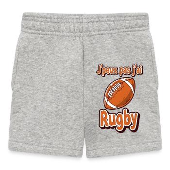 Humorous Rugby Design with Ball - Baby Shorts - heather grey - Front