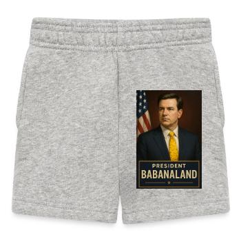 Humorous Babaland President Design - Baby Shorts - heather grey - Front