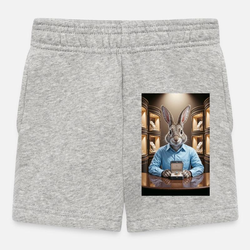 Bijoux lièvre humanoïde - Short Bébé - gris chiné