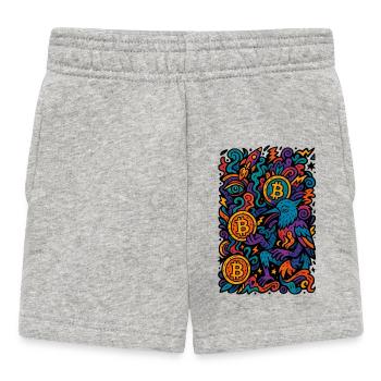 Bunte Digitale Kunst mit Bitcoin Motiven - Baby Shorts - Grau meliert - Vorne