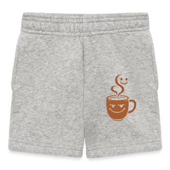 Tasse à café heureuse avec smileys - Short Bébé - gris chiné - Devant