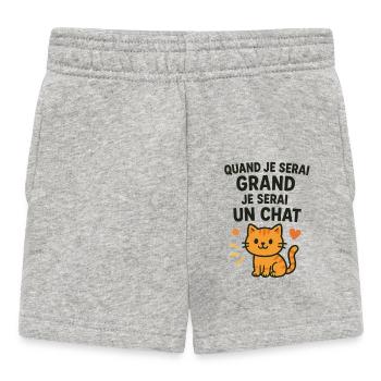 Chat mignon quand je serai grand - Short Bébé - gris chiné - Devant