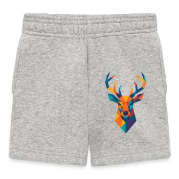 Deer Head | Deer Print / Print / Design - Baby Shorts - heather grey - Front