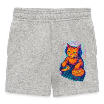 Neon DJ Katze Design - Baby Shorts - Grau meliert - Vorne