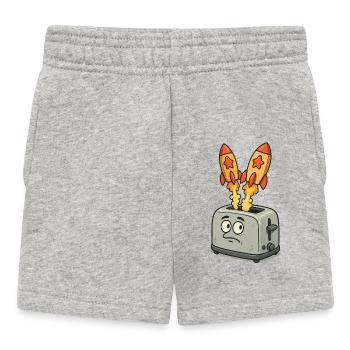 Space rockets in the toaster - Baby Shorts - heather grey - Front