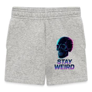 Stay Weird Neon Schädel - Baby Shorts - Grau meliert - Vorne