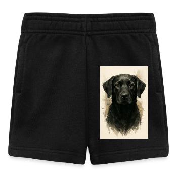 Schwarzer Hund Aquarell - Baby Shorts - Schwarz - Vorne