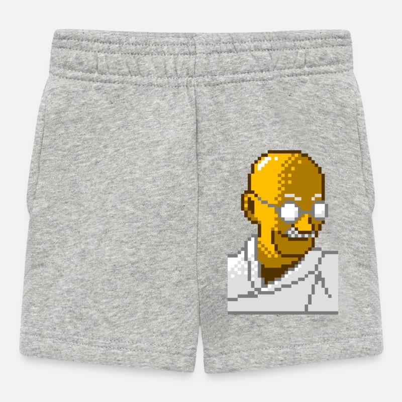 Gandhi pixel 8 bits - Short Bébé - gris chiné