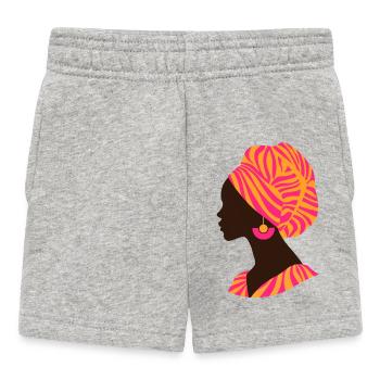 Afrika Afrikanische Frau Traditionelles Design - Baby Shorts - Grau meliert - Vorne