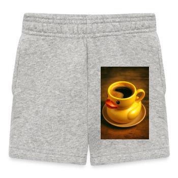 Canard de bain comme tasse à café - Short Bébé - gris chiné - Devant