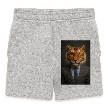 Tigre en costume bureau chic - Short Bébé - gris chiné - Devant