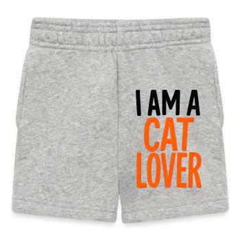 Neon Cat Lover - Baby Shorts - heather grey - Front