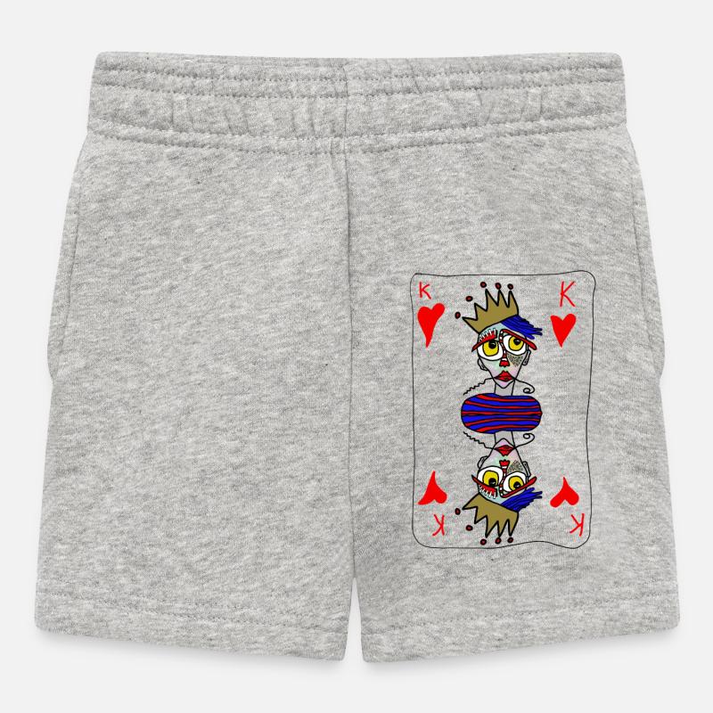 Carte Roi Double Image Style - Short Bébé - gris chiné