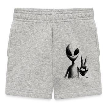 Alien Peace Gesture - Baby Shorts - heather grey - Front