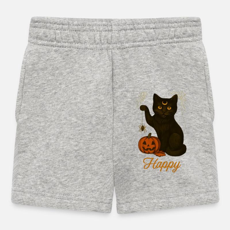 Halloween-Katze – Glücklich - Baby Shorts - Grau meliert