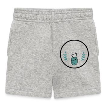 Symbole bébé emmaillotage doux personnalisable individuellement - Short Bébé - gris chiné - Devant