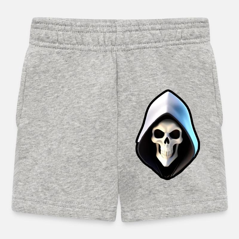Crâne en robe à capuche - Short Bébé - gris chiné