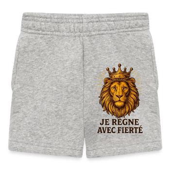 Signe du zodiaque Lion - Short Bébé - gris chiné - Devant